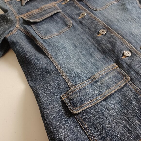 Contrast Jeans Stretch Denim Jacket - Picture 4 of 16